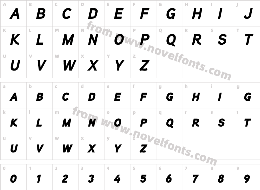 Aaux ProBlack Italic SCCharacter Map