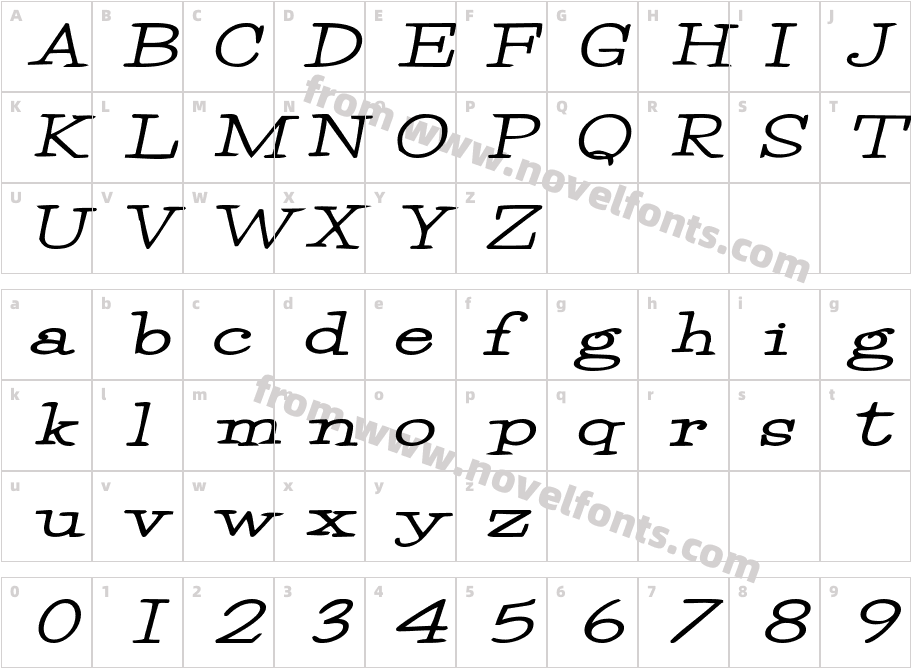 Merrill Bold ItalicCharacter Map