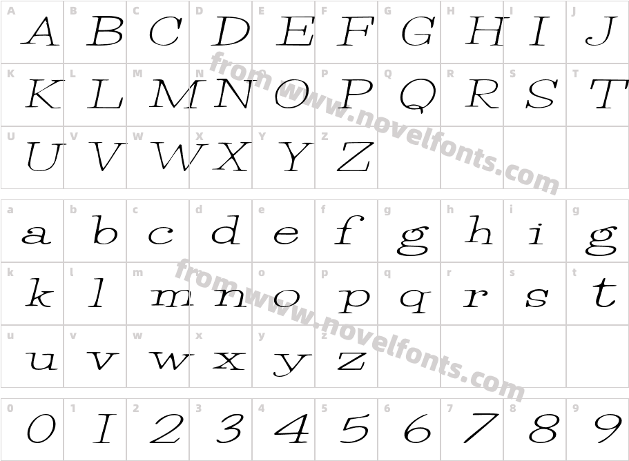 Merrill ItalicCharacter Map