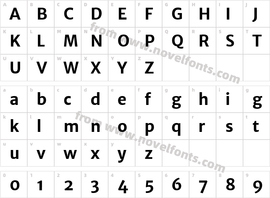 Merriweather Sans BoldCharacter Map