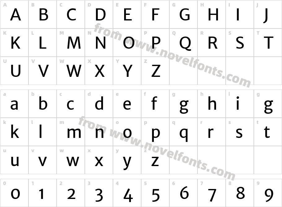 Merriweather Sans RegularCharacter Map