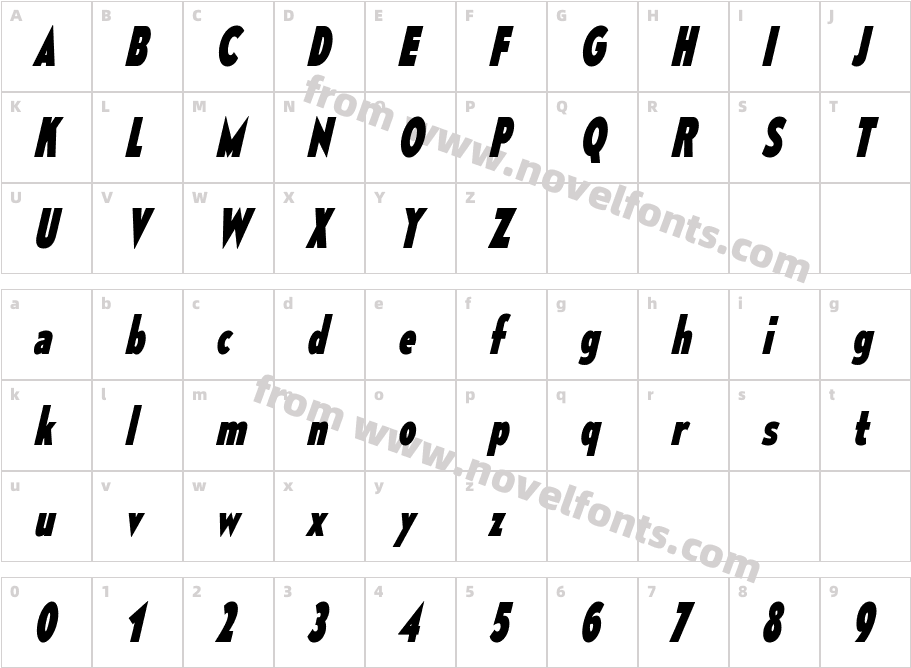 MesmerizeCdEb-ItalicCharacter Map