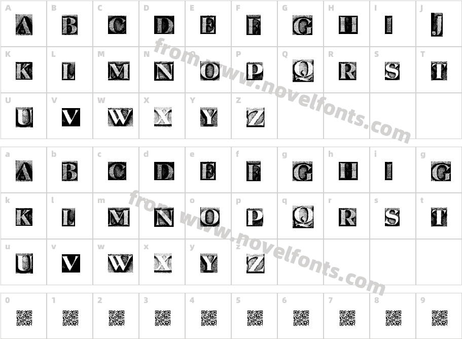 MetalBlockSerifCharacter Map