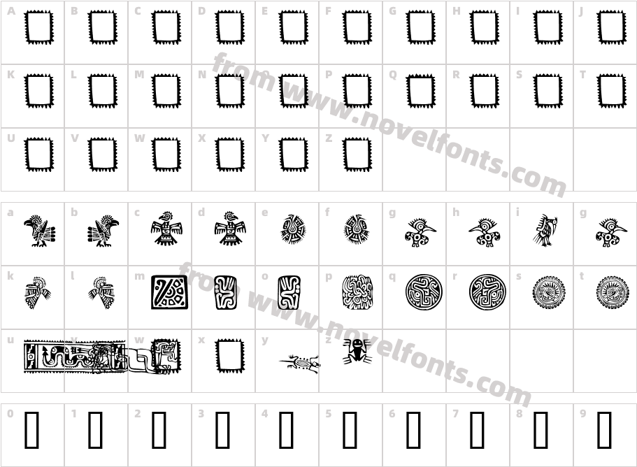 Mexican OrnamentsCharacter Map