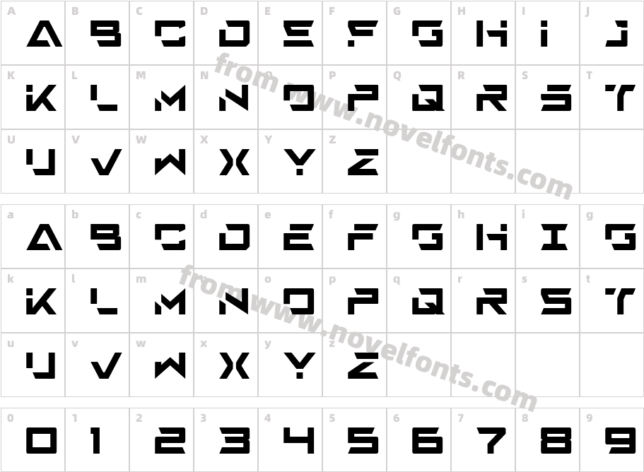 Mexon RegularCharacter Map