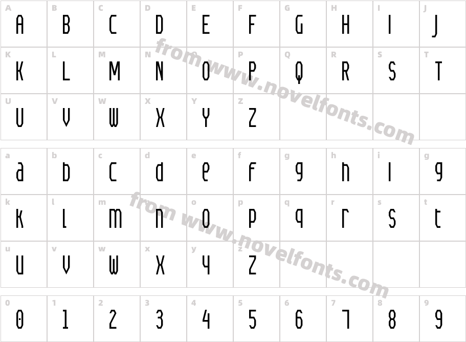 Meyer Gothic Unicase NBPCharacter Map