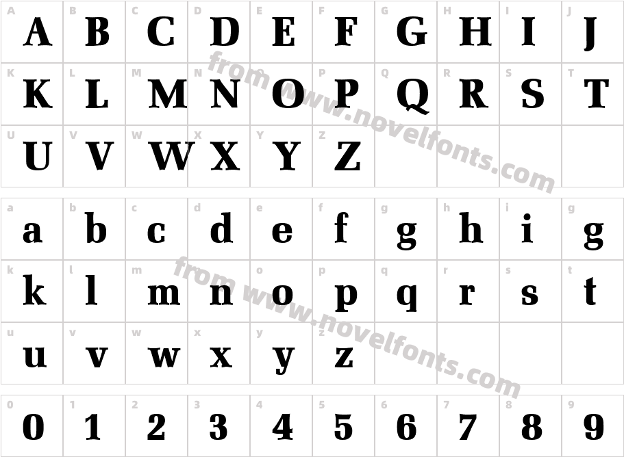 Mezzo BoldCharacter Map