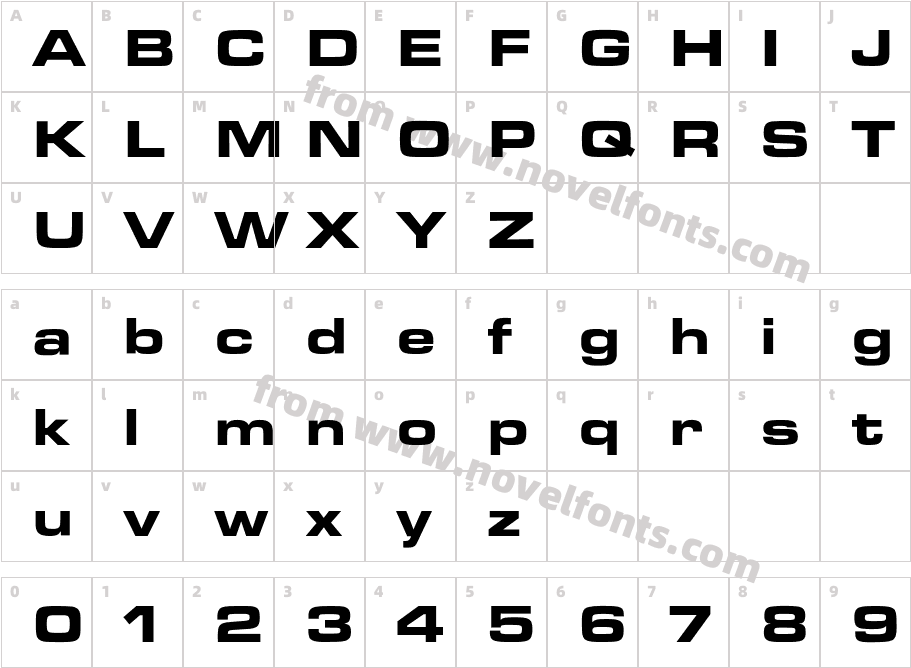 MicrogrammaEF-BoldExtendCharacter Map