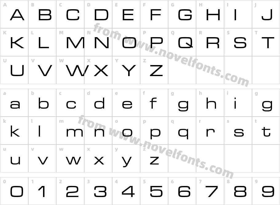 MicrogrammaEF-MediumExtendCharacter Map