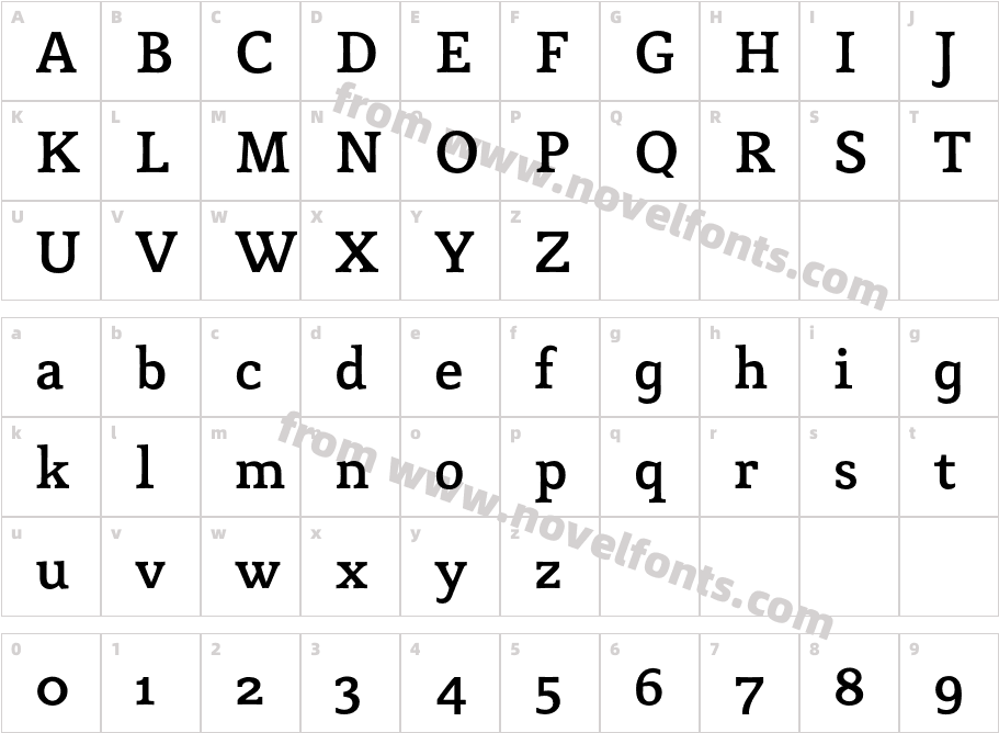 Mido MediumCharacter Map