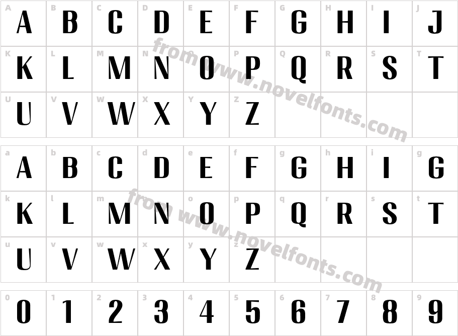 Migha-BoldSemiExpandedCNTRCharacter Map