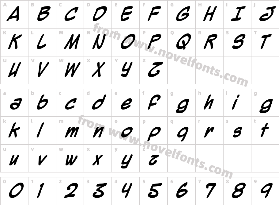 Mighty Zeo 2.0 BoldCharacter Map