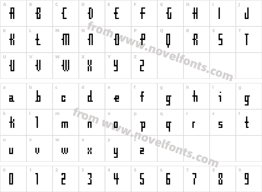 Cubebitmap 12pointCharacter Map