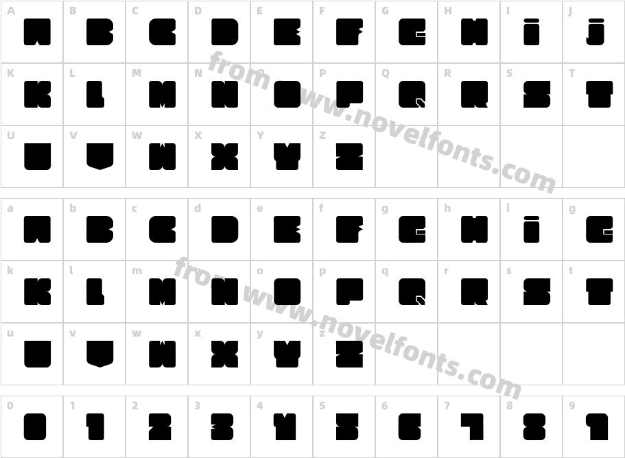 Cubesity RoundedCharacter Map