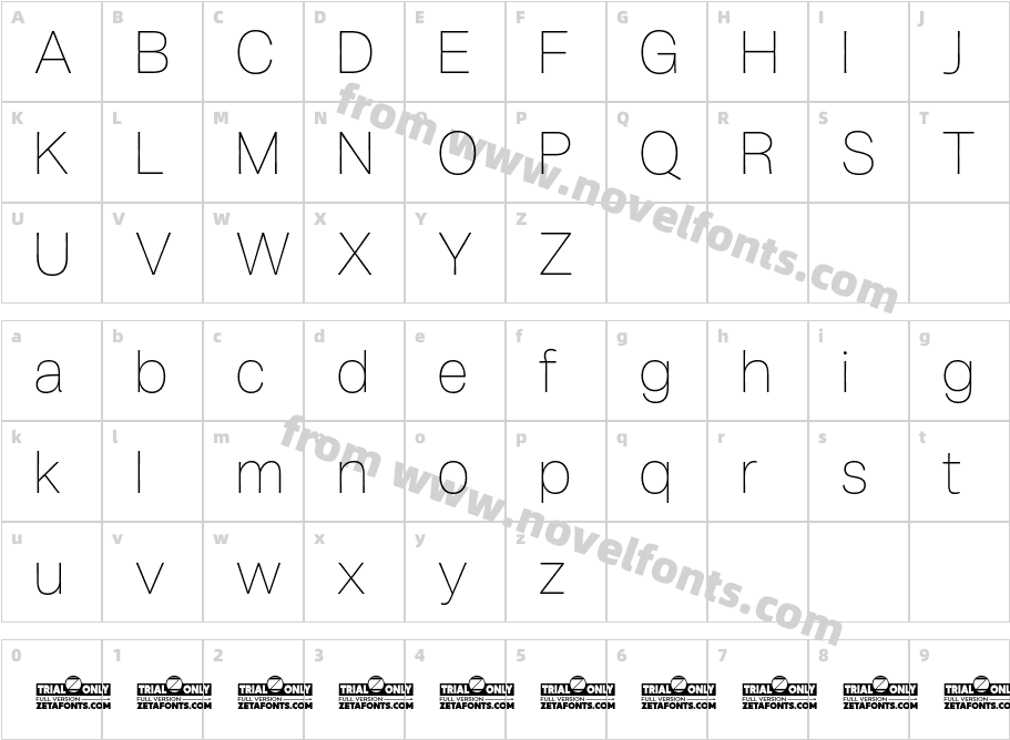 Milligram Macro Trial ThinCharacter Map