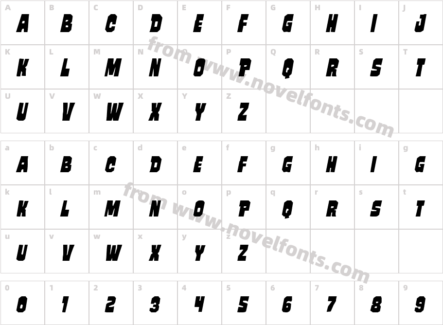 Mindless Brute ItalicCharacter Map