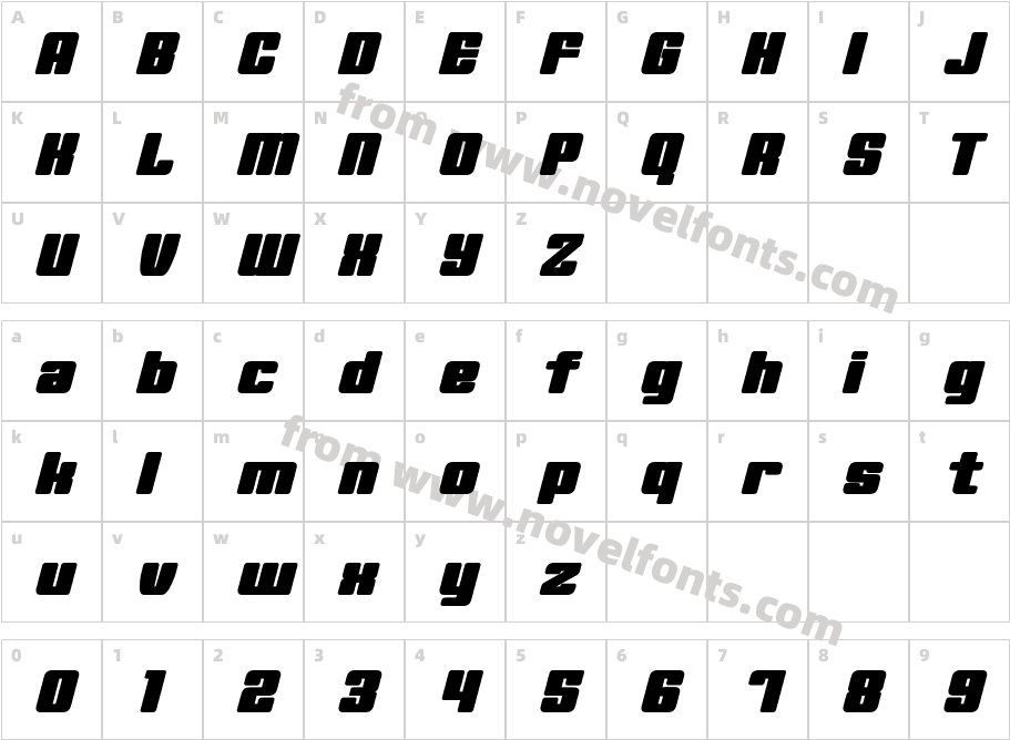 Minerva ItalicCharacter Map