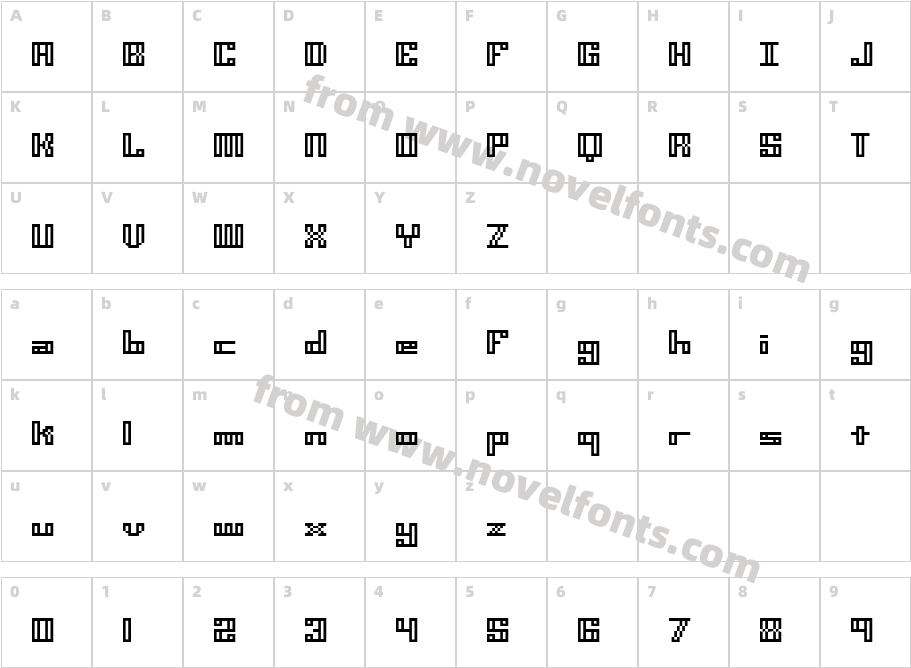 Mini Kaliber O TT -BRK-Character Map