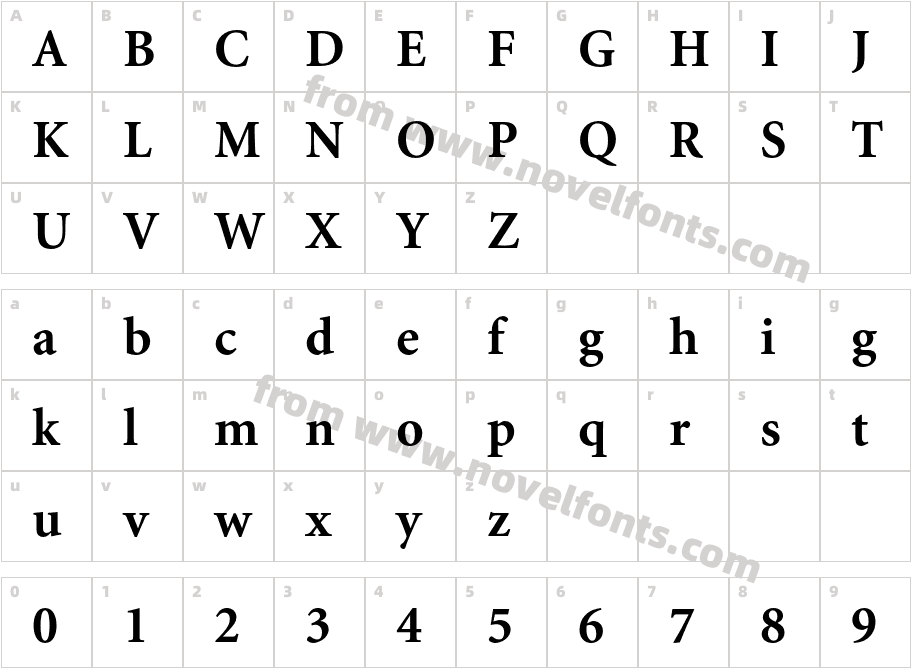 Minion-BoldCharacter Map