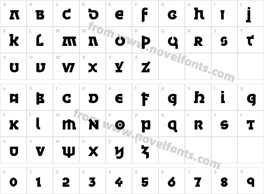 Minska Bold ITC TTCharacter Map