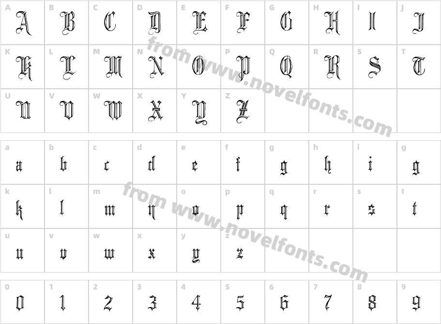 Minster No 2Character Map