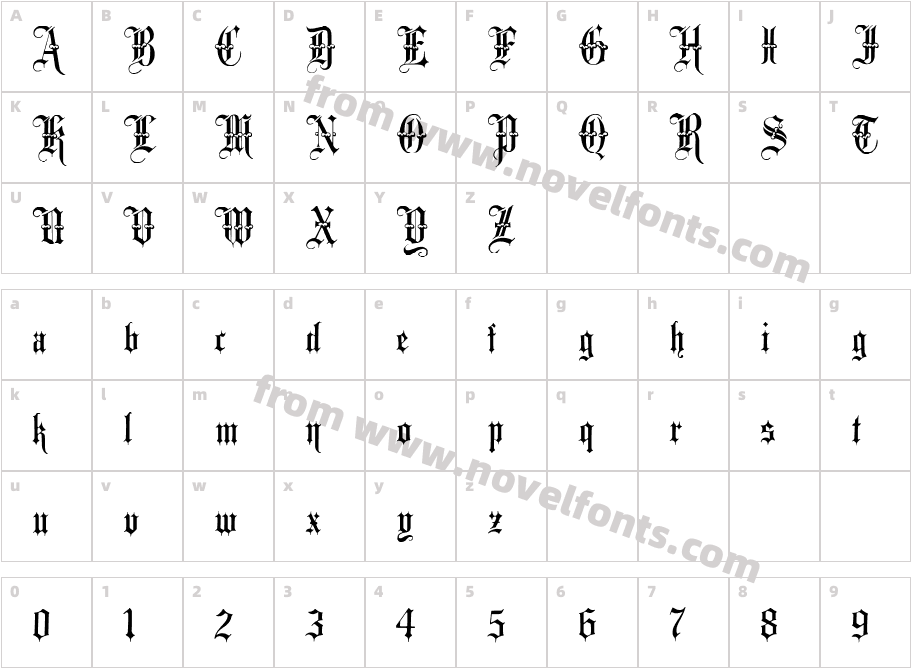 Minster No 3Character Map