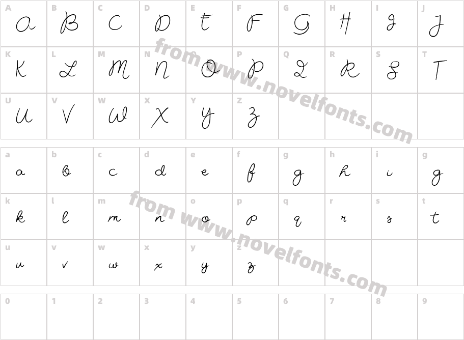 Miss Beautiful Bold BoldCharacter Map