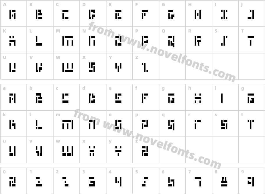 Missile Man CondensedCharacter Map