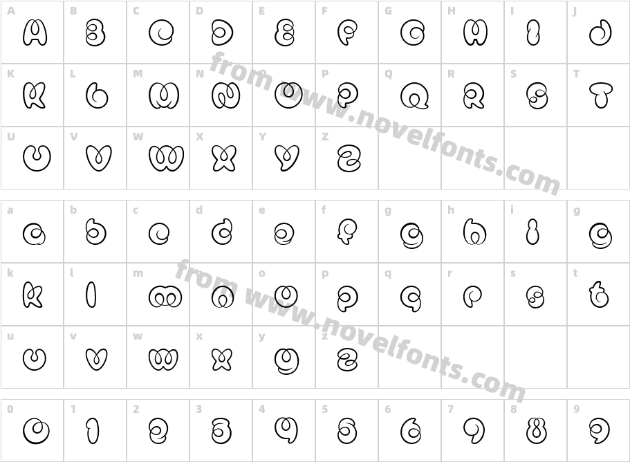 Mister Loopy RegularCharacter Map