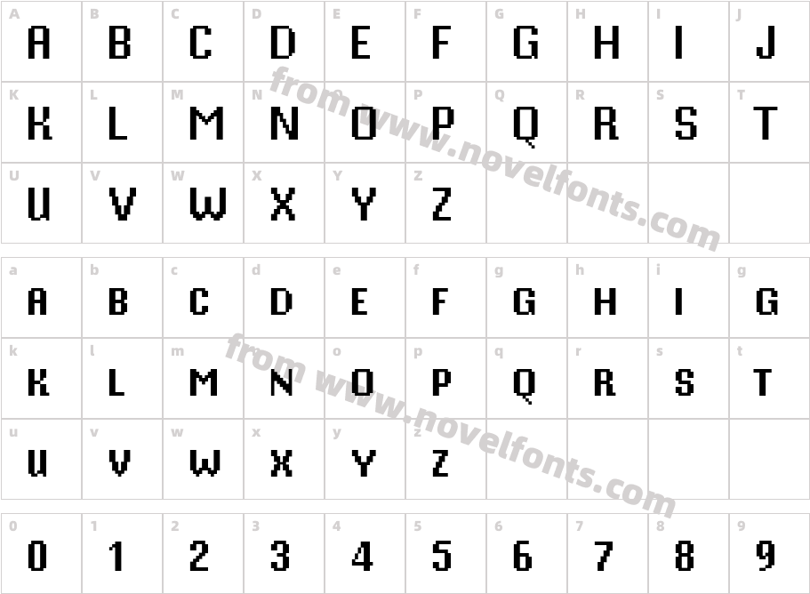 Mister Pixel 16 pt - Small CapsCharacter Map