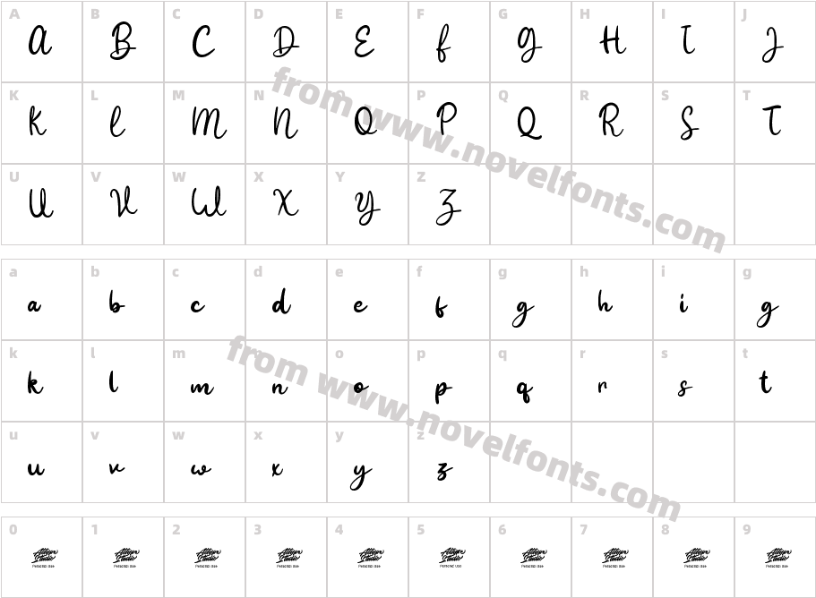 Mittan Candy RegularCharacter Map