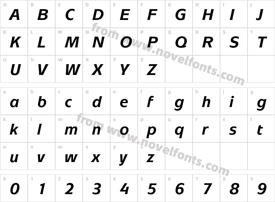 Mixage ITC Std Bold ItalicCharacter Map