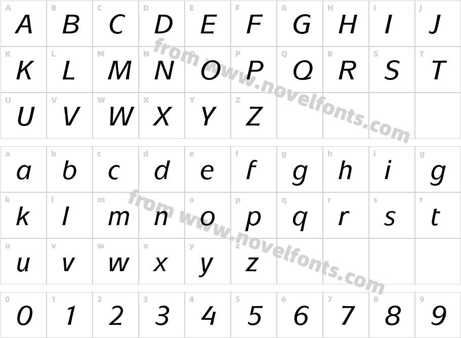 MixageITCbyBT-MediumItalicCharacter Map