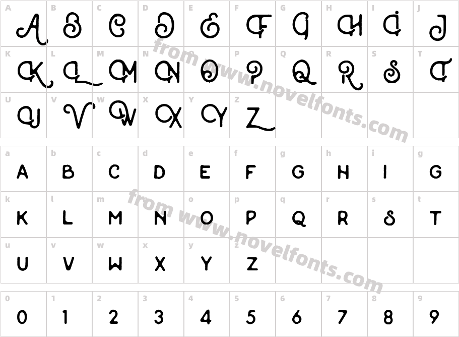 Moabhoers BoldCharacter Map