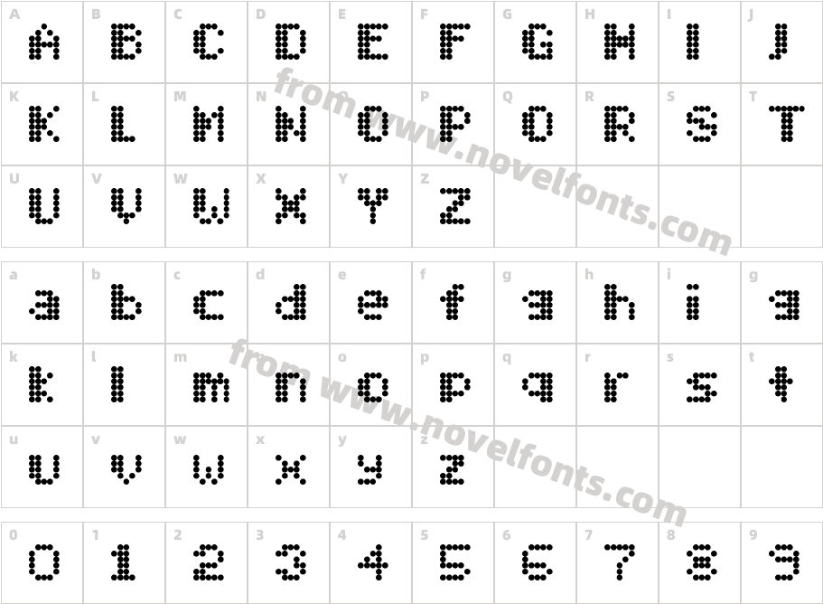 Mobitec 6x6 RegularCharacter Map