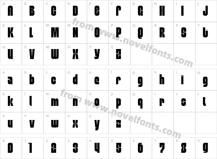 MobleySans-CondensedCharacter Map