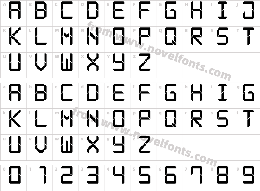 Modern LCD-7Character Map