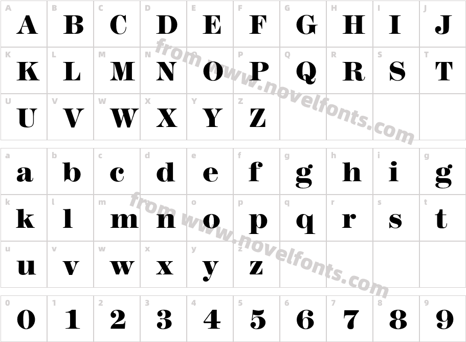 ModernTwoSxtnITCStd-HeavyCharacter Map