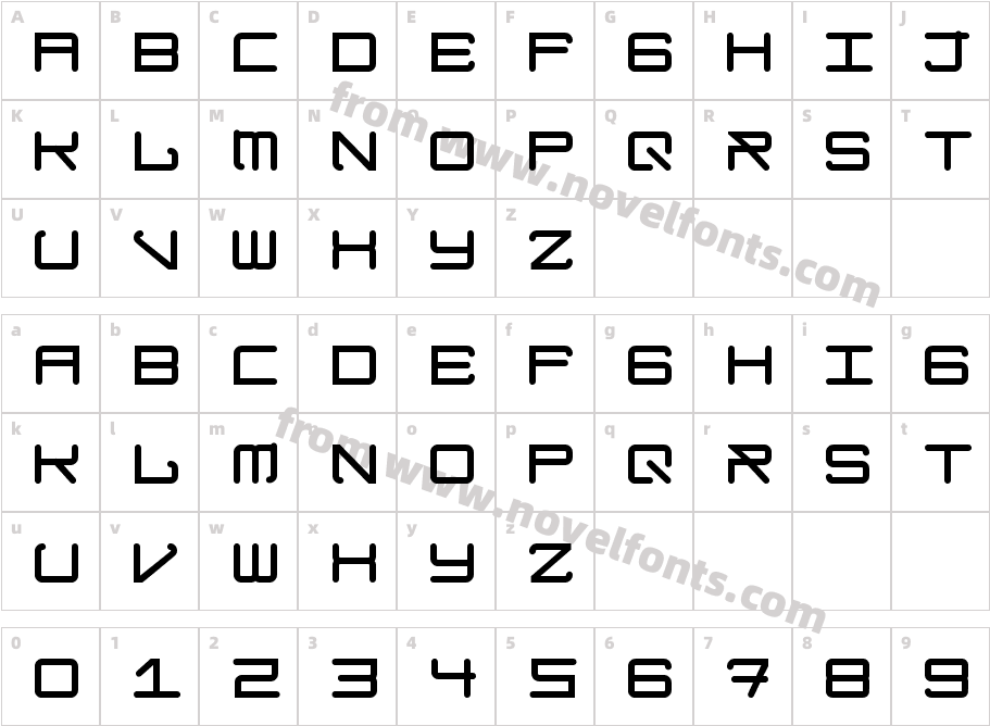 ModernismRoundedBoldCharacter Map