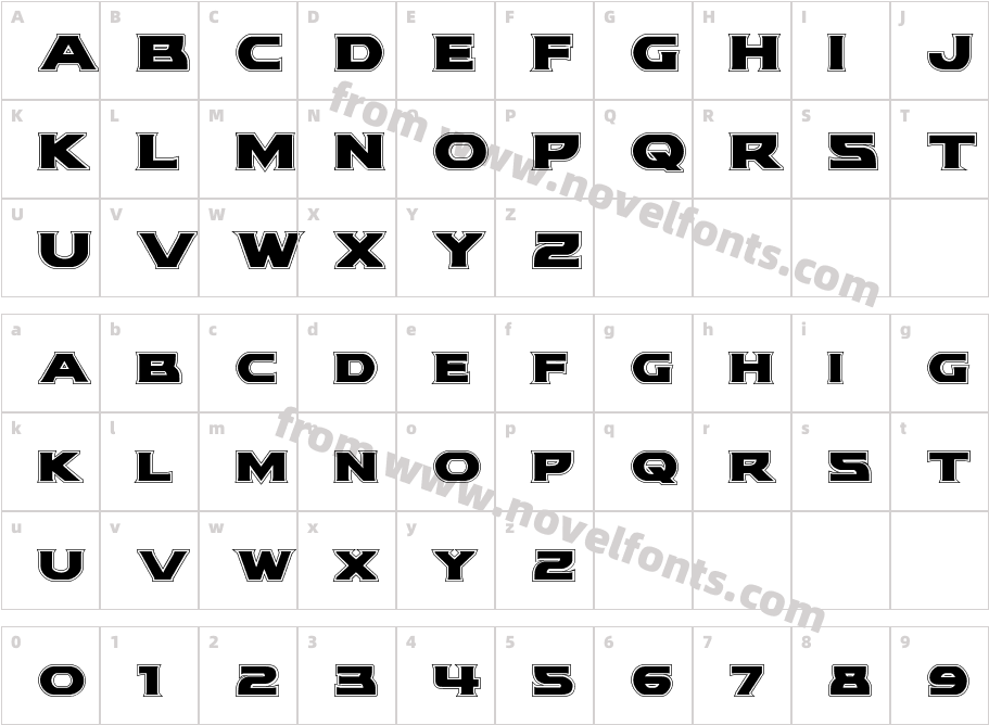 Modi Thorson Academy RegularCharacter Map