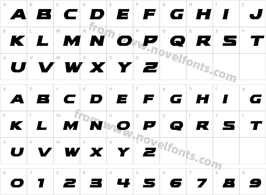 Modi Thorson Bold ItalicCharacter Map