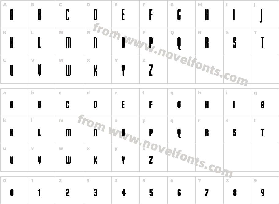 ModulaRoundBlackSmallCapsCharacter Map