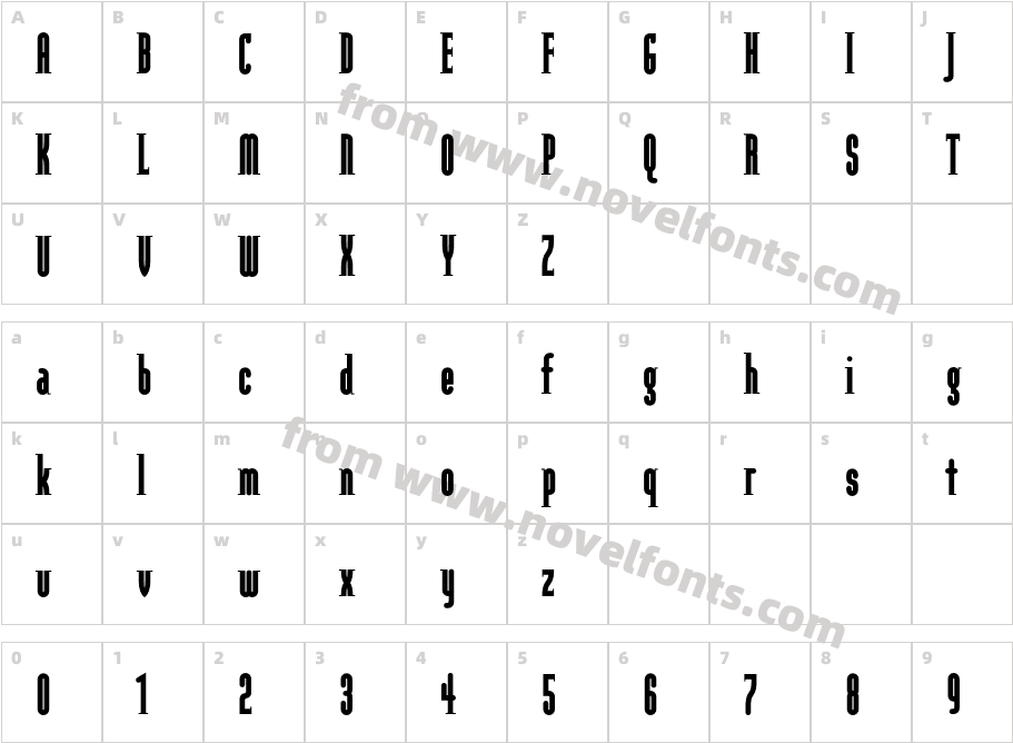 ModulaRoundSerifBlackCharacter Map