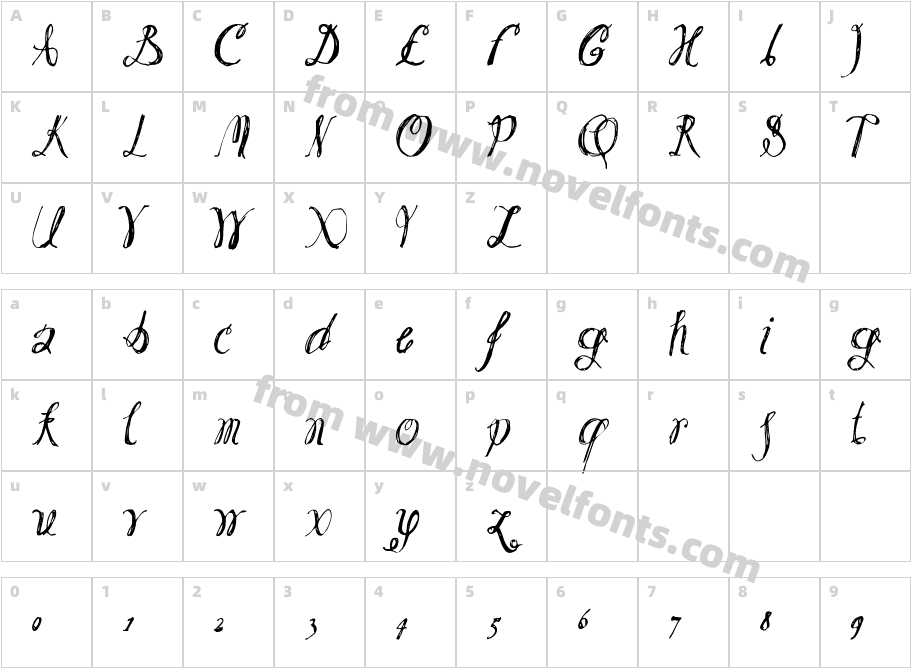 Moeflon ItalicCharacter Map