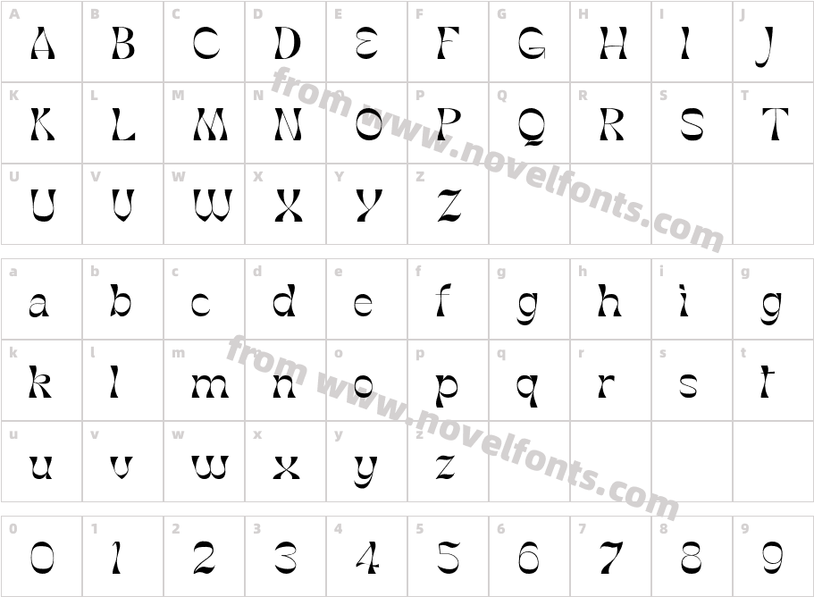 MolexShoora-BoldCharacter Map