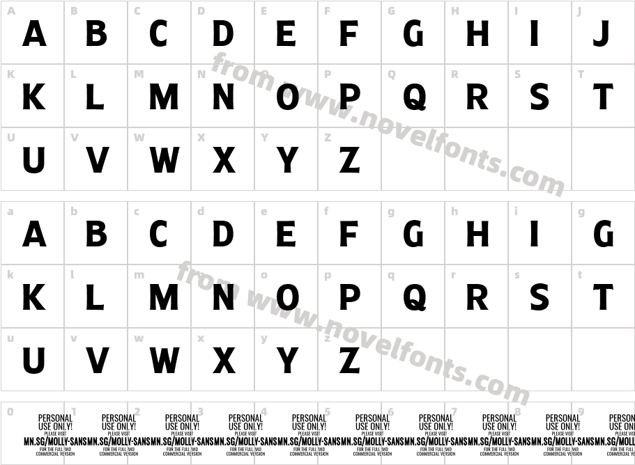 MollySansCPERSONAL-BoldCharacter Map