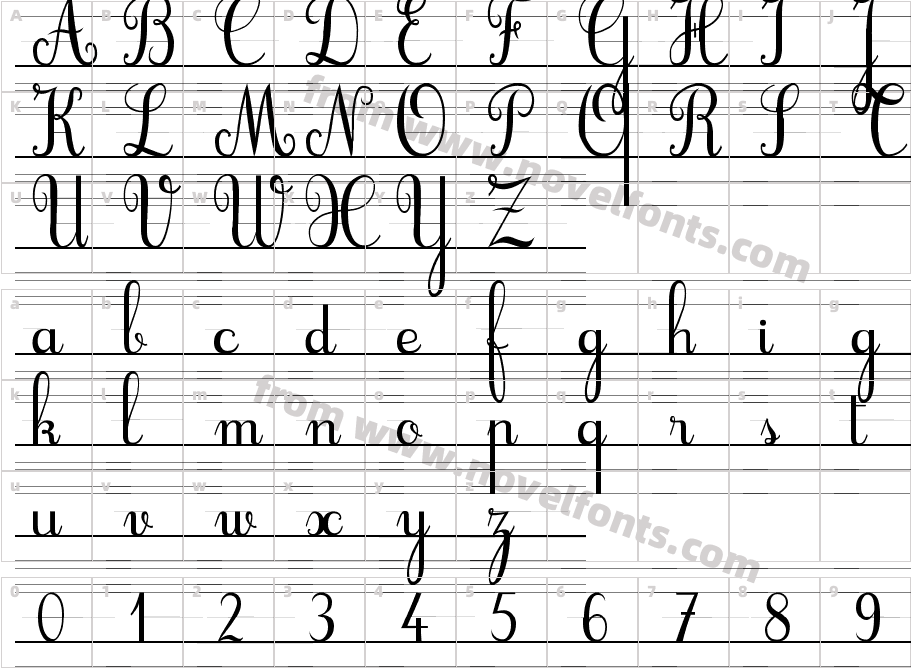 Cursif & LignesCharacter Map