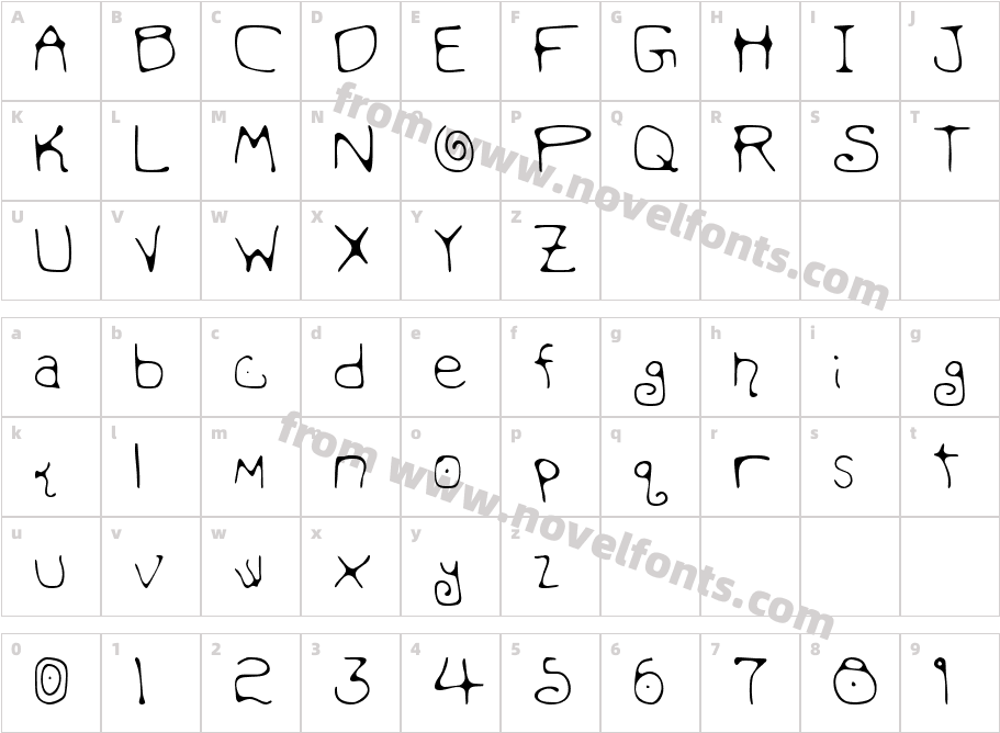 Mondo Messo Fonto 2Character Map