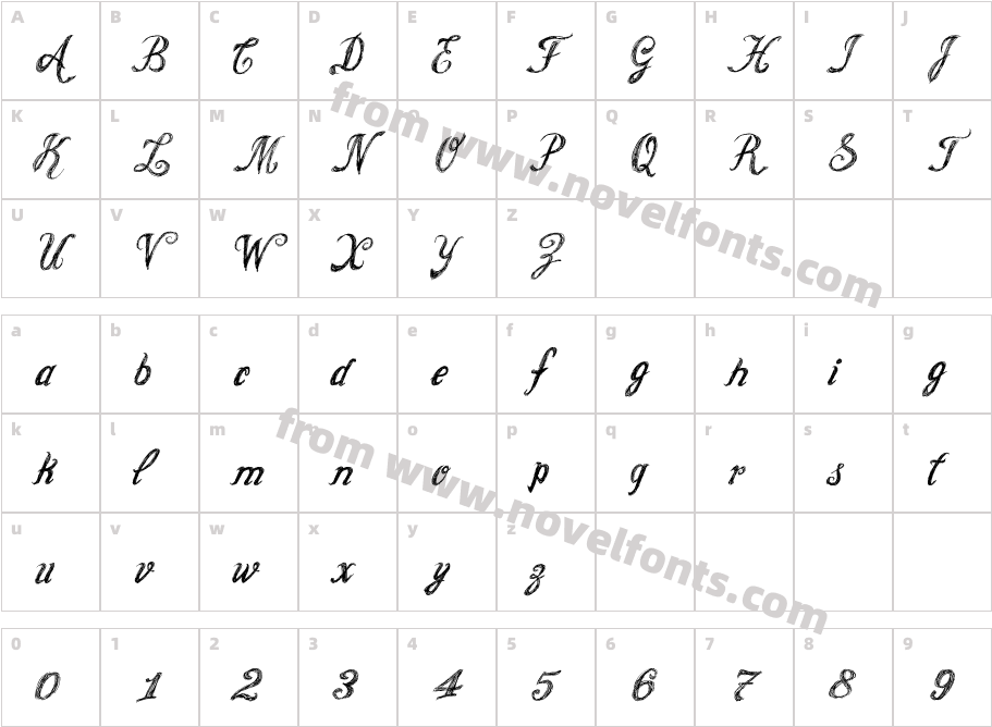 Cursive Option ItalicCharacter Map