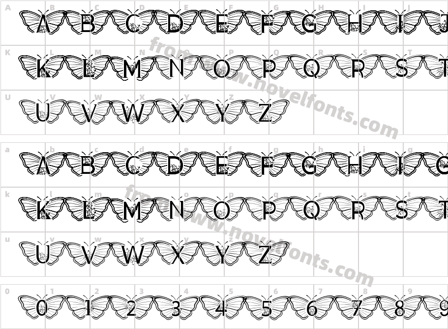 Monogram ButterflyCharacter Map